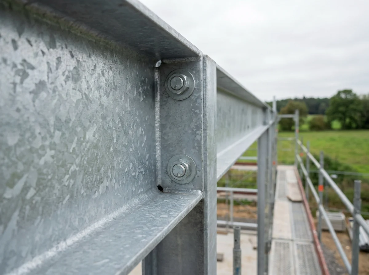 Verzinkte Stahlkonstruktion im Detail